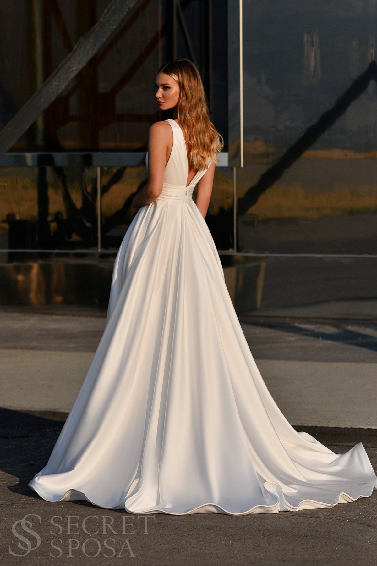 Свадебное платье Лотта А-силуэт , 2023 год, Со шлейфом, С корсетом 