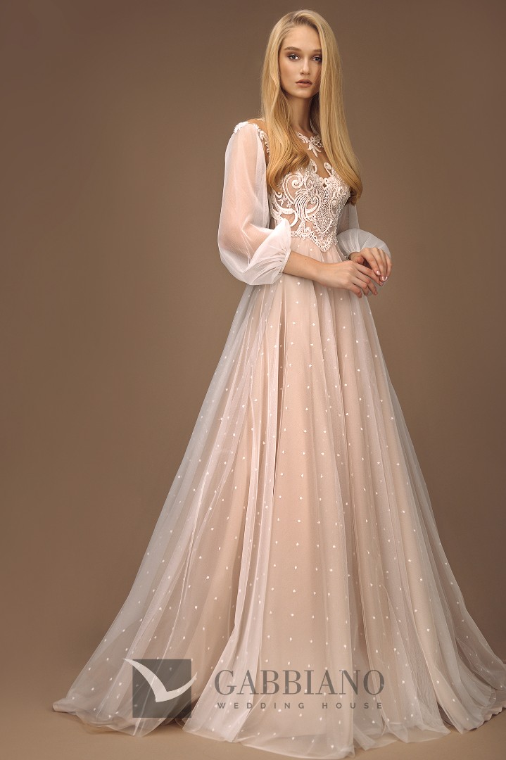 Свадебное платье Авилла А-силуэт , Простые, С корсетом, С рукавами 