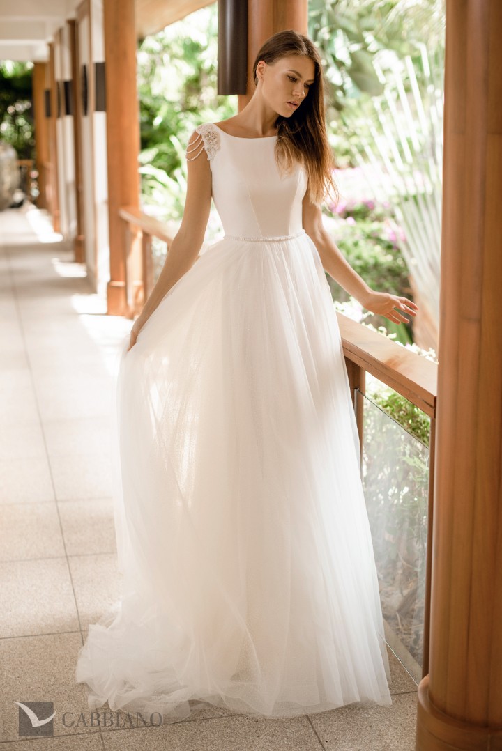 Свадебное платье Ордесса А-силуэт , Простые, С открытой спиной 