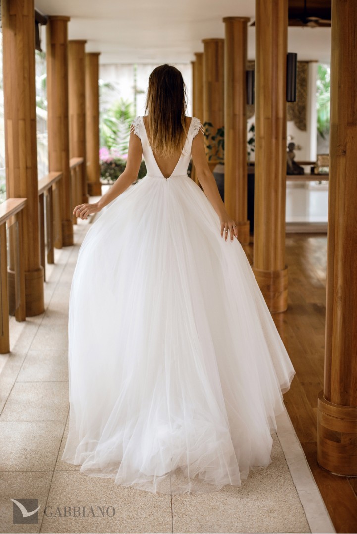 Свадебное платье Ордесса А-силуэт , Простые, С открытой спиной 