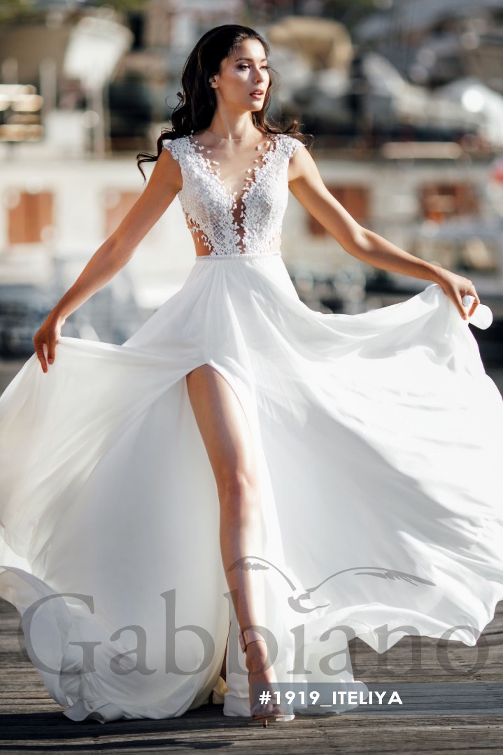 Свадебное платье Итэлия А-силуэт , Кружевные, Легкие, Простые 